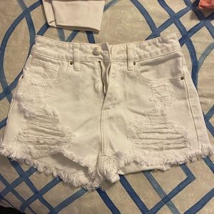 White PacSun Jean shorts